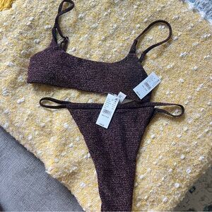 New Pacsun Two Piece Pink Mila Glitter